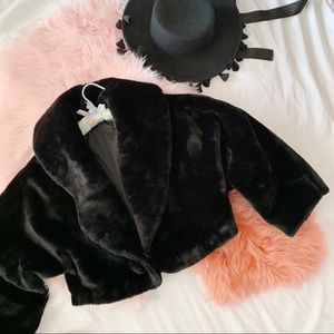 Vintage 60s Teddy Bear Cropped Coat Jacket S M L